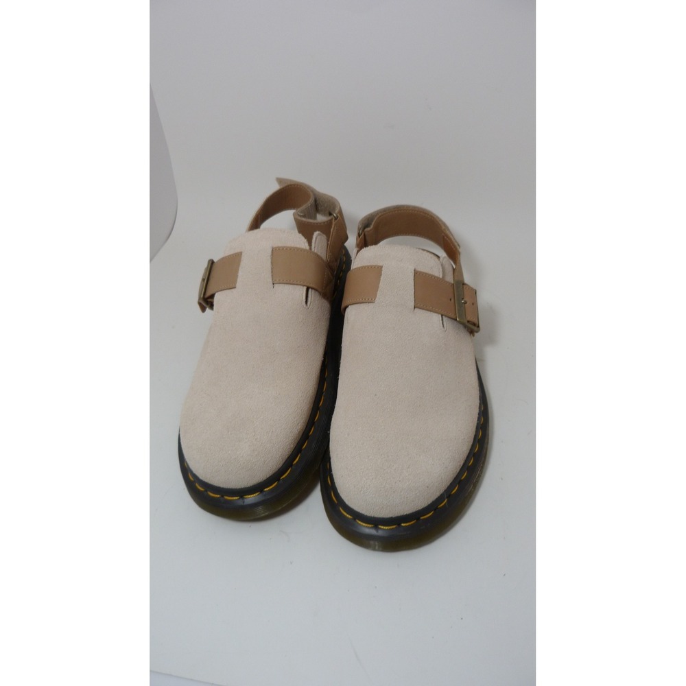 Dr. Martens Jorge II Suede Slingback Mules Parchment Beige Tan Clogs 11